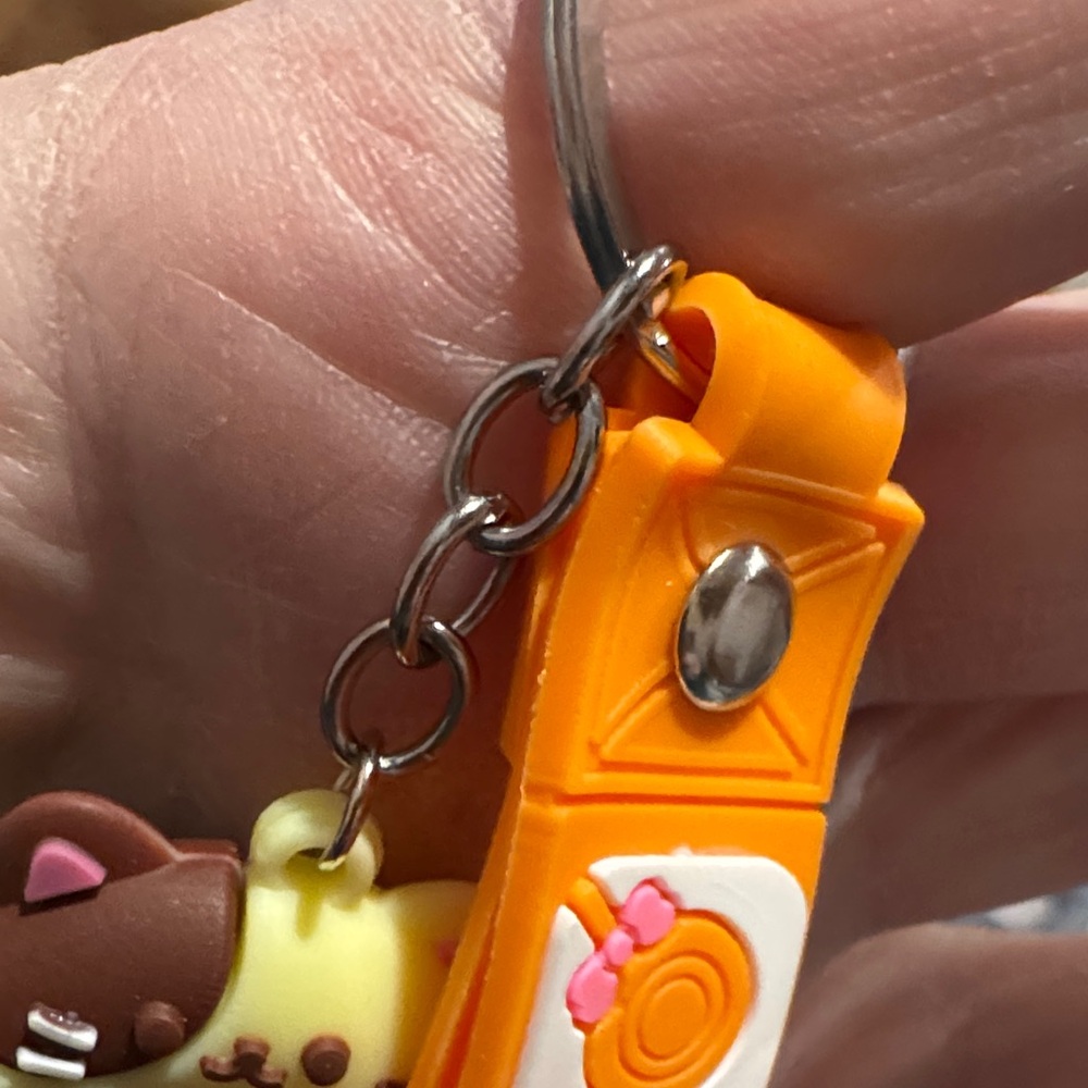 Orange Cat Donut Keychain with poof - Picture 6 of 7
